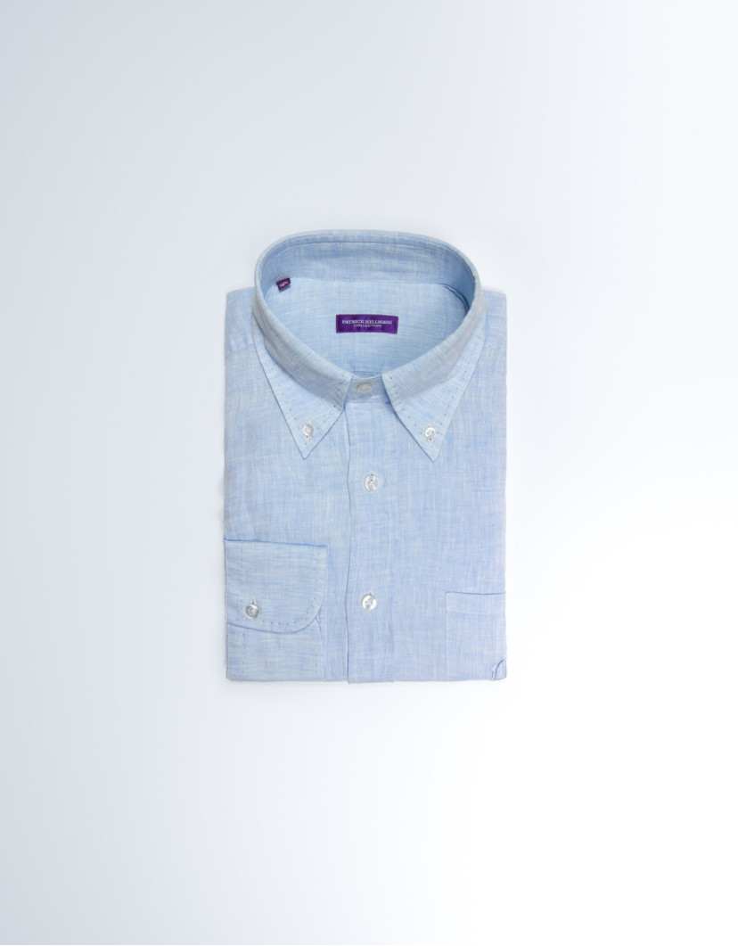 Patrick Hellmann Collection 100% Linen Light Blue Shirt image